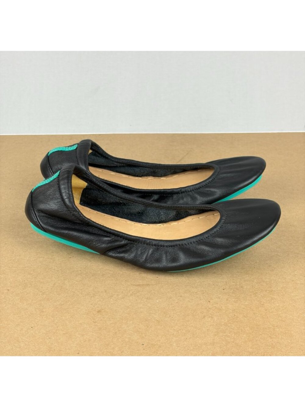 Tieks Leather Ballet Flats Womens 6 Matte Black Foldable Casual Comfort Slip On - Picture 3 of 9